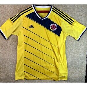 Adidas Colombia 2014 Soccer Jersey FIFA World Cup Yellow Jersey Mens Size Large